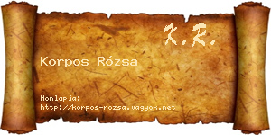Korpos Rózsa névjegykártya