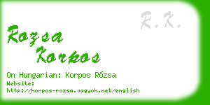 rozsa korpos business card